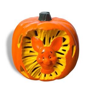 Vtg Disney Halloween Winnie Pooh PIGLET Jack O Lantern Light Up - Foam Pumpkin